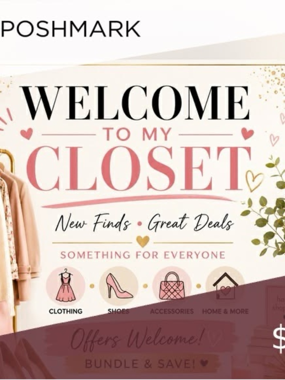 Pink Welcome to My Closet Wall Art Sign